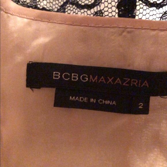 BCBG Maxazria Sheer Blue Lace Overlay w/ Nude Slip - Picture 4 of 5